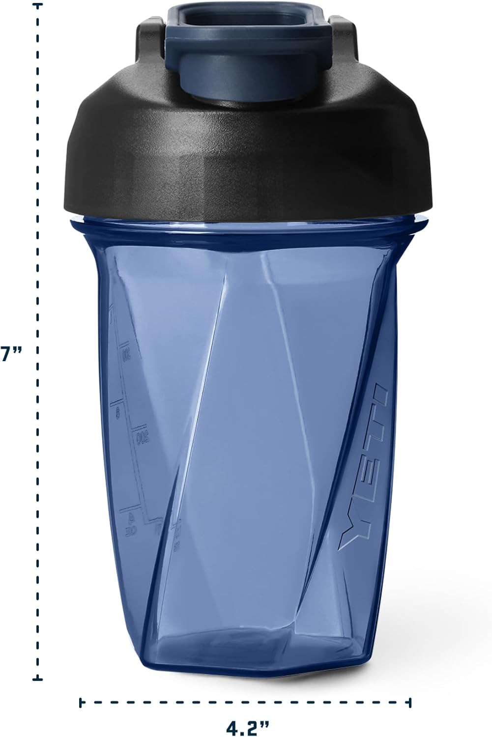 YETI Yonder Helimix Vortex Blender Shaker Bottle - 20oz Portable Protein Cup | Dishwasher Safe, Navy