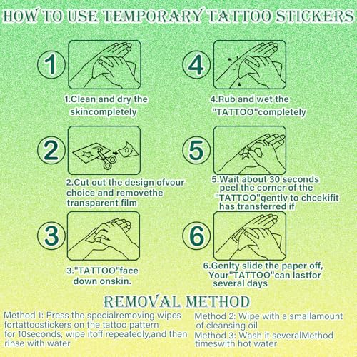 Watercolor Animals Temporary Tattoos for Kids - 10 Sheets Waterproof Body Art