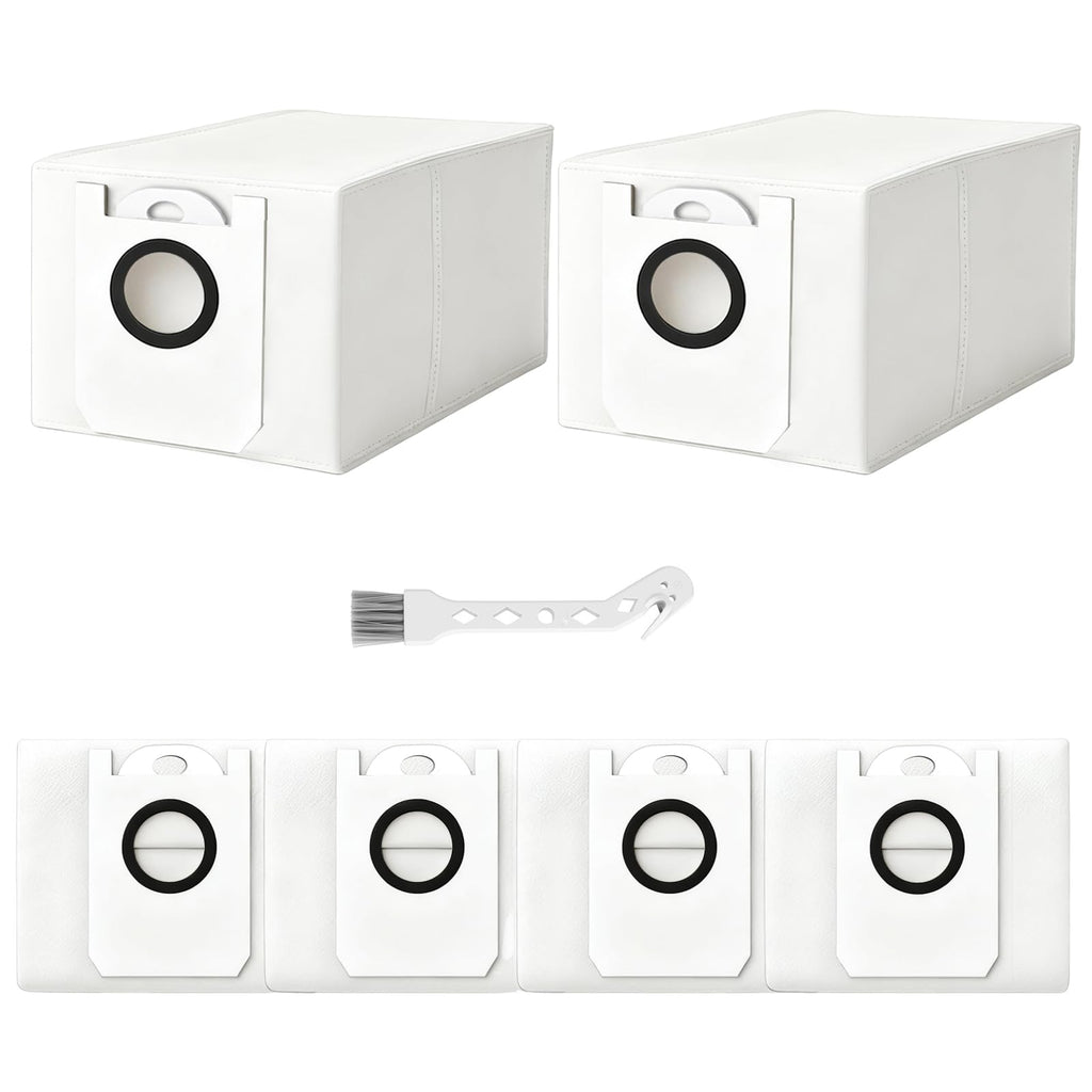 Loszaral 6-Pack Dustin & Orb-i Replacement Vacuum Bags for bObsweep Dustin & Orb-i Self-Emptying Robot Vacuum - 3.5L High Capacity Advanced Filtration Bags (White)