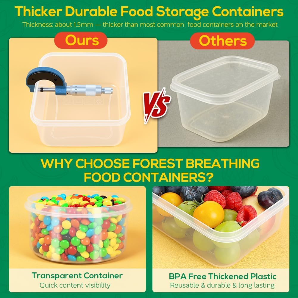 Skiennix 6 Pack Large Food Storage Containers - BPA-Free, Airtight & Leakproof, 85oz/50oz/34oz Sizes