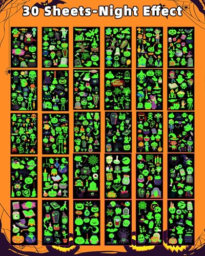 Greingways Luminous Halloween Temporary Tattoos Party Favors for Kids