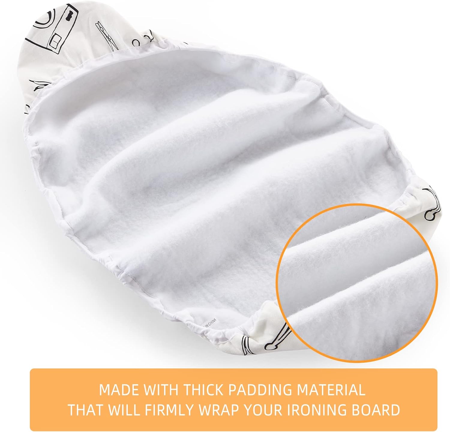 Seiritex Ironing Board Cover - Heat Reflective 3-Layer Pad, Standard Size 15 x 54 Inch, White