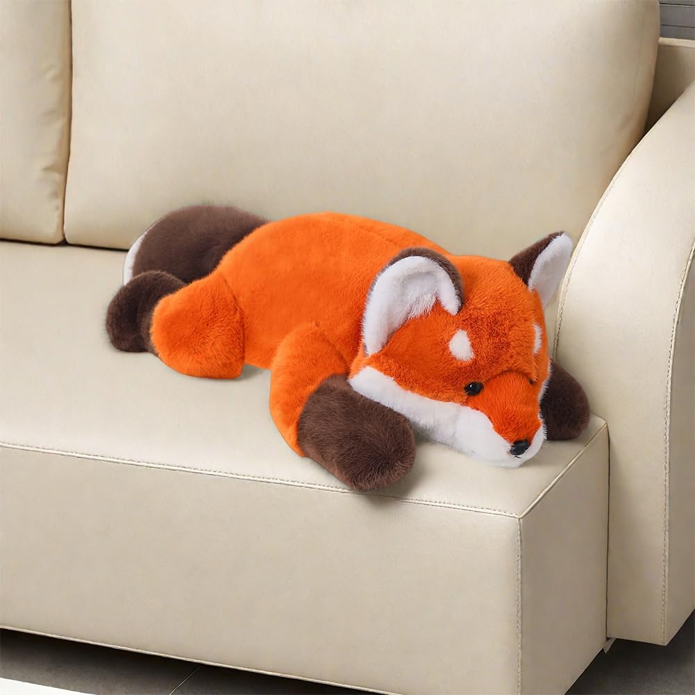 Labauxite Cute Fox Plush Pillow, Kawaii Plushies Red Fox Stuffed Animals, Cuddle Foxes Plush Pillow for Kids & Girls (11.8in)