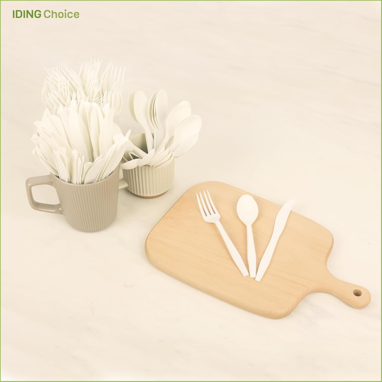 Skiennix 380 Count Heavy Duty Compostable Cutlery Set - Eco-Friendly Silverware for Events | Forks, Spoons & Knives