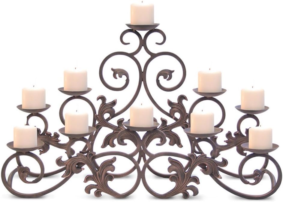 Pilgrim Home And Hearth Venice Candle Holder - Distressed Bronze Fireplace Candelabra