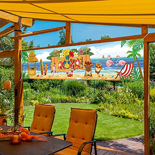 Aloha Luau Party Banner - Tropical Hawaiian Decor for Summer