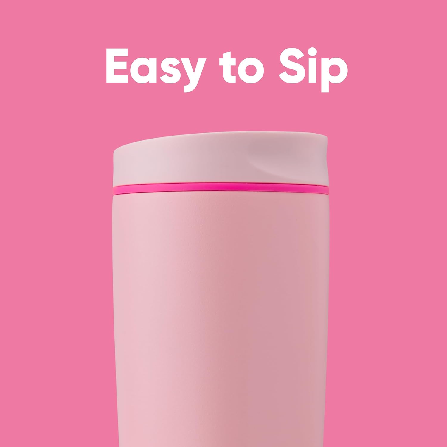 Owala SmoothSip Insulated Stainless Steel Coffee Tumbler - Reusable 20 oz Hot & Iced Coffee Cup | BPA Free, Pink