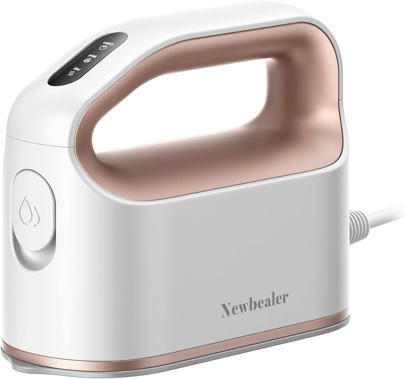 Newbealer Smart Steam Iron - Mini Heat Press with 1200W Turbocharged Power | 3 Steam Modes, Auto-Off, Gold Finish