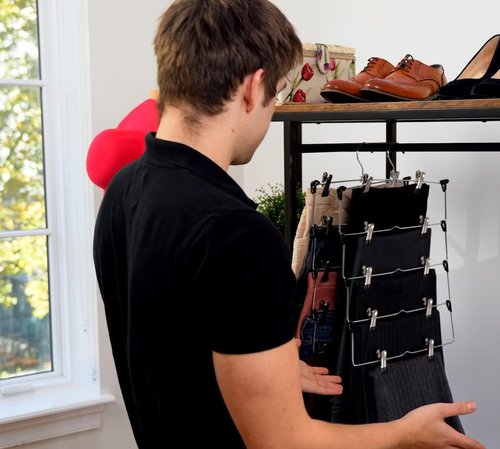 DEILSY™ 5-Tier Skirt Hangers - Space-Saving Metal Clips for Pants | 3-Pack Closet Organizer