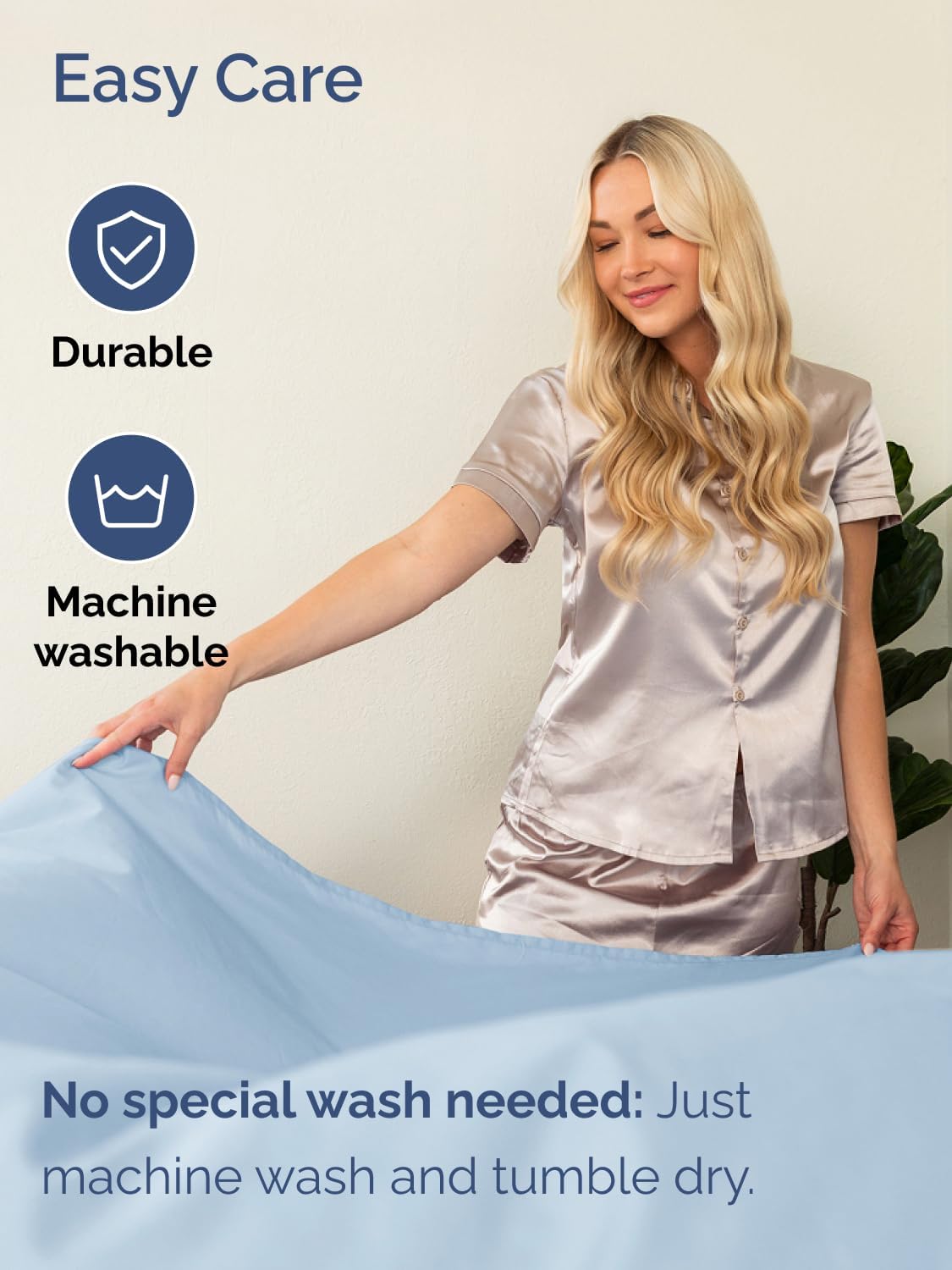 Skiennix Extra Deep Full Sheet Set - 6-Piece Breathable Cooling Bedding - Soft, Wrinkle-Free Sky Blue