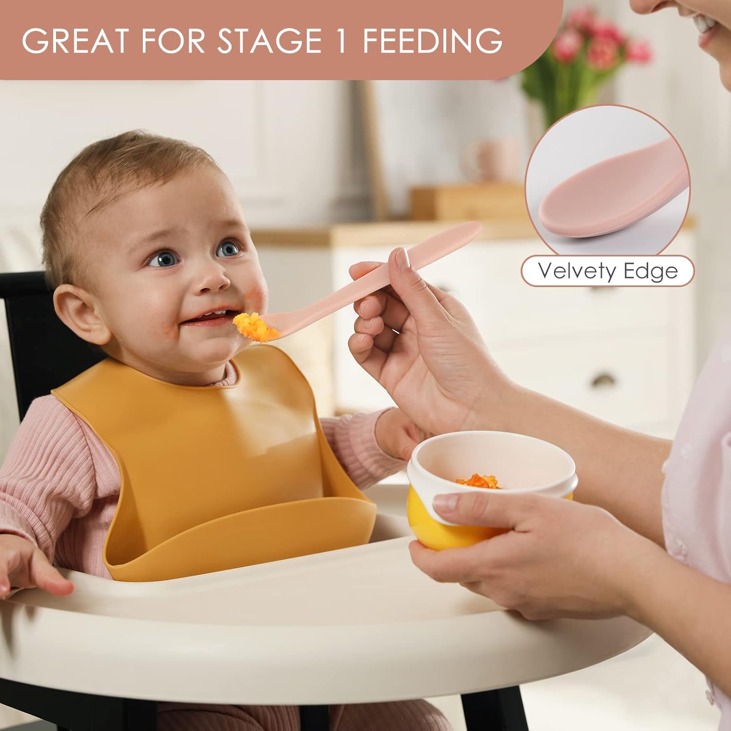 Skiennix 6-Piece Silicone Baby Feeding Spoons - Soft-Tip Infant Utensils | Dishwasher Safe & Boil-Proof