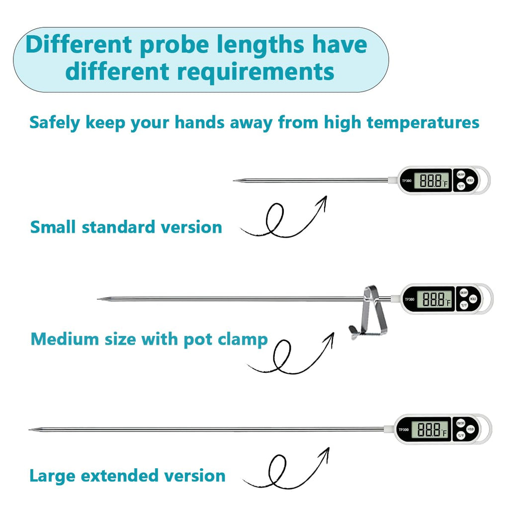 Skiennix Digital Instant Read Candy Thermometer - Perfect for Meat, Cooking, BBQ & Frying | 9.4in