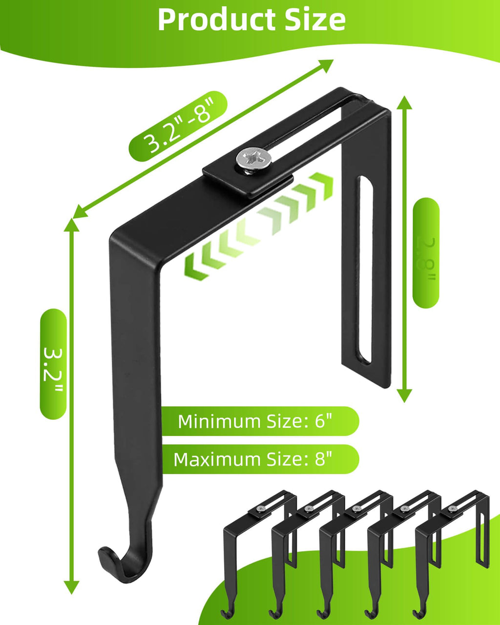 Waidfix 5PCS Adjustable Outdoor Concrete Cinder Light String Hooks for 3.2-8”, No Drill Fence String Light Hangers, Brick Clips, Concrete Wall Hooks, Outdoor Party Decor Hanging Lights Holders