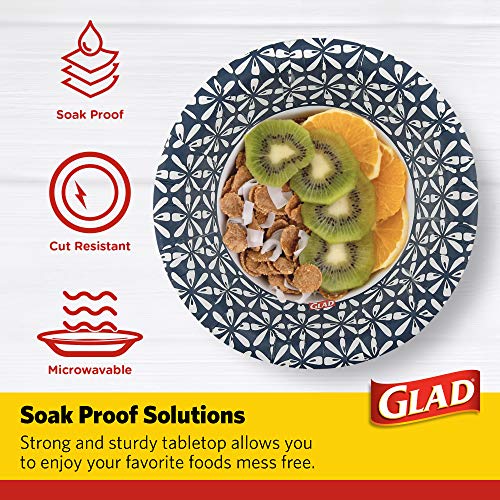 Glad 16 Oz Blue Mosaic Disposable Paper Bowls - 50 Count