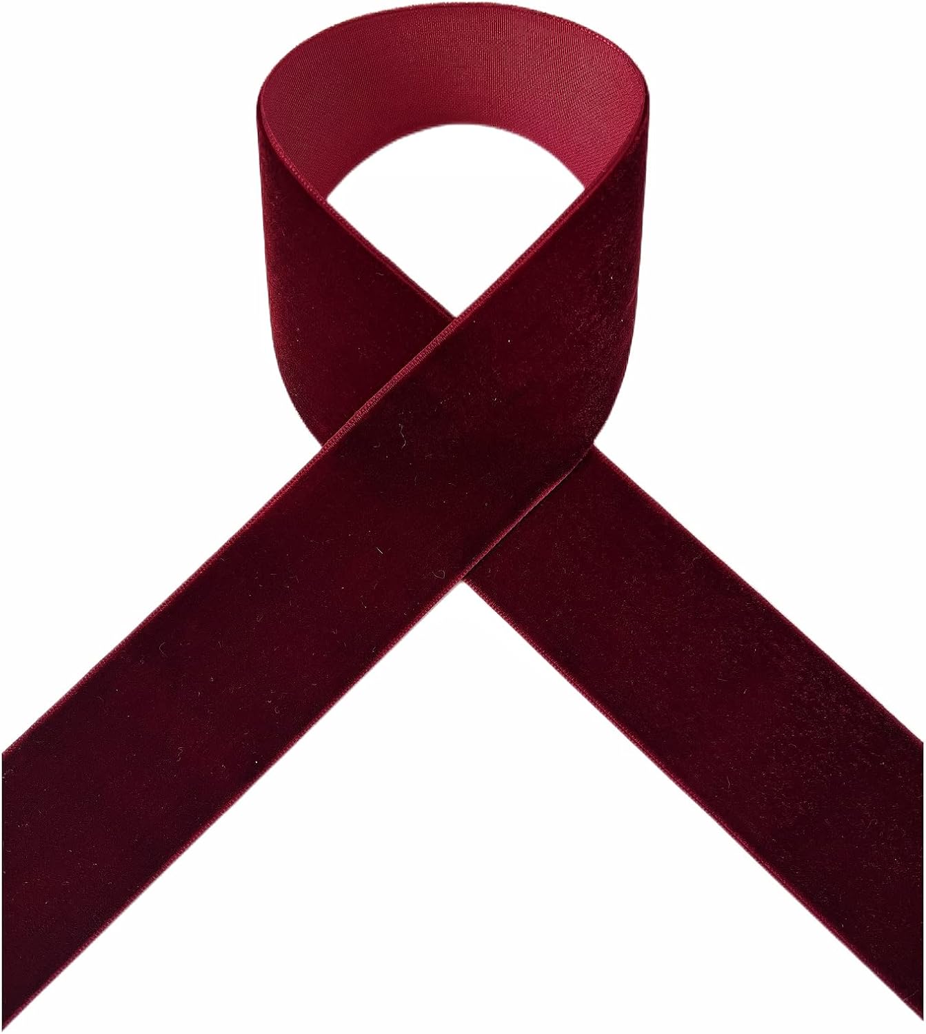QIANF Velvet Ribbon - Luxurious 1.5-Inch Wide by 25-Yard Spool in Elegant Burgundy Color