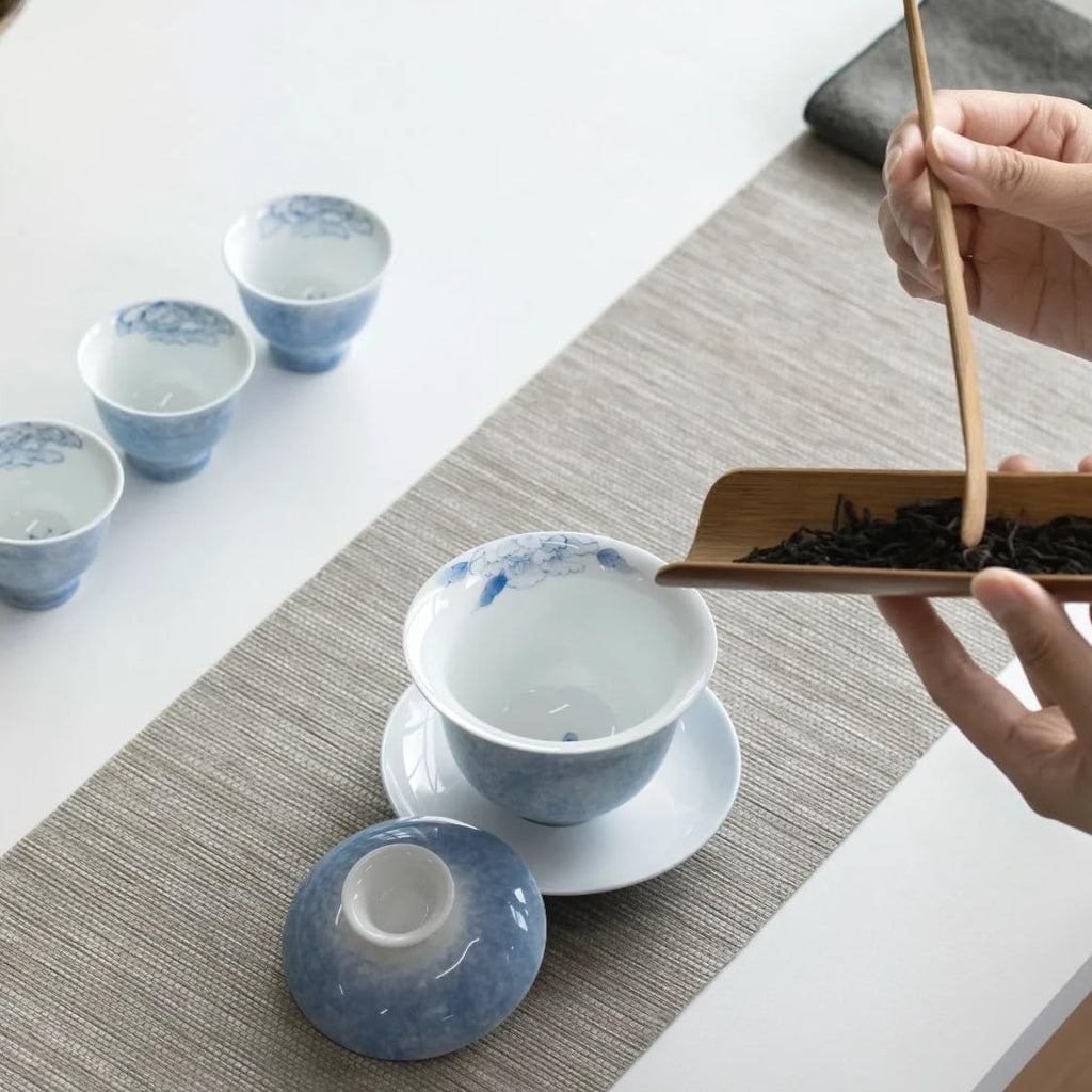Hand-painted Kungfu Tea Set, Butterfly and Floral themed Chinese Tea Set, Gaiwan Gongfu Tea sets for adult, Ceramic Tea Ceremony Set, Gift for Tea Lovers