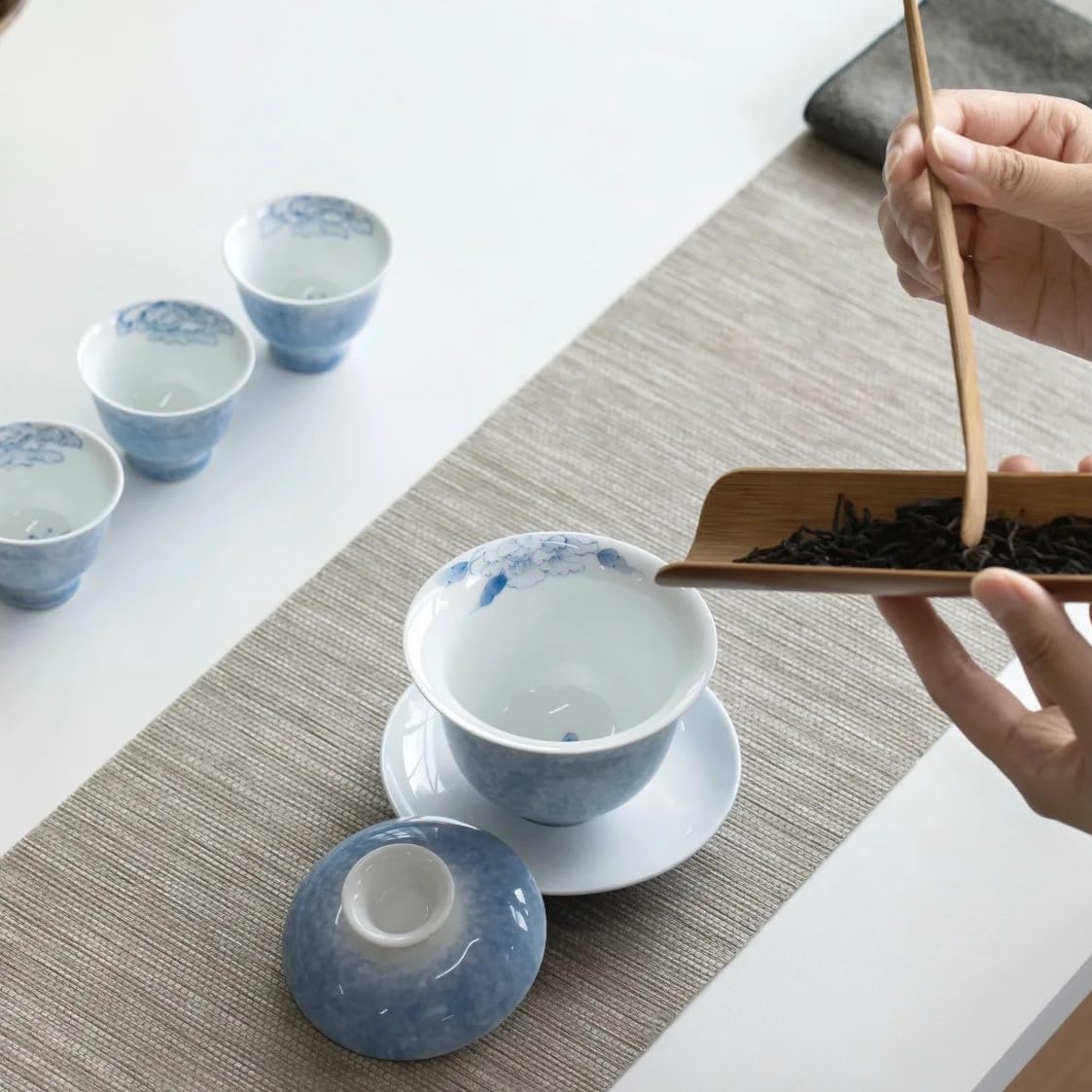 Hand-painted Kungfu Tea Set, Butterfly and Floral themed Chinese Tea Set, Gaiwan Gongfu Tea sets for adult, Ceramic Tea Ceremony Set, Gift for Tea Lovers
