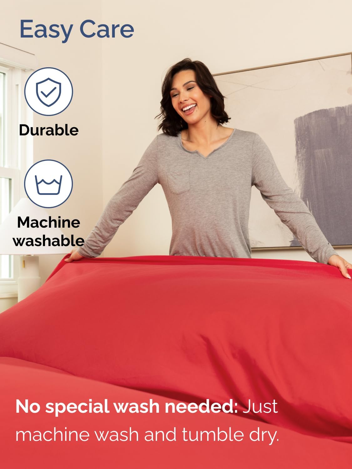 Skiennix Extra Deep Split King Sheet Set - 7 Piece Breathable Cooling Bedding - Soft, Wrinkle-Free Red