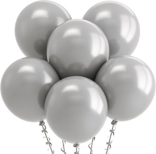 Bezente Gray Balloons - 18 Inch Thick Pastel Grey Latex Balloons | 30 Pack for Parties & Celebrations