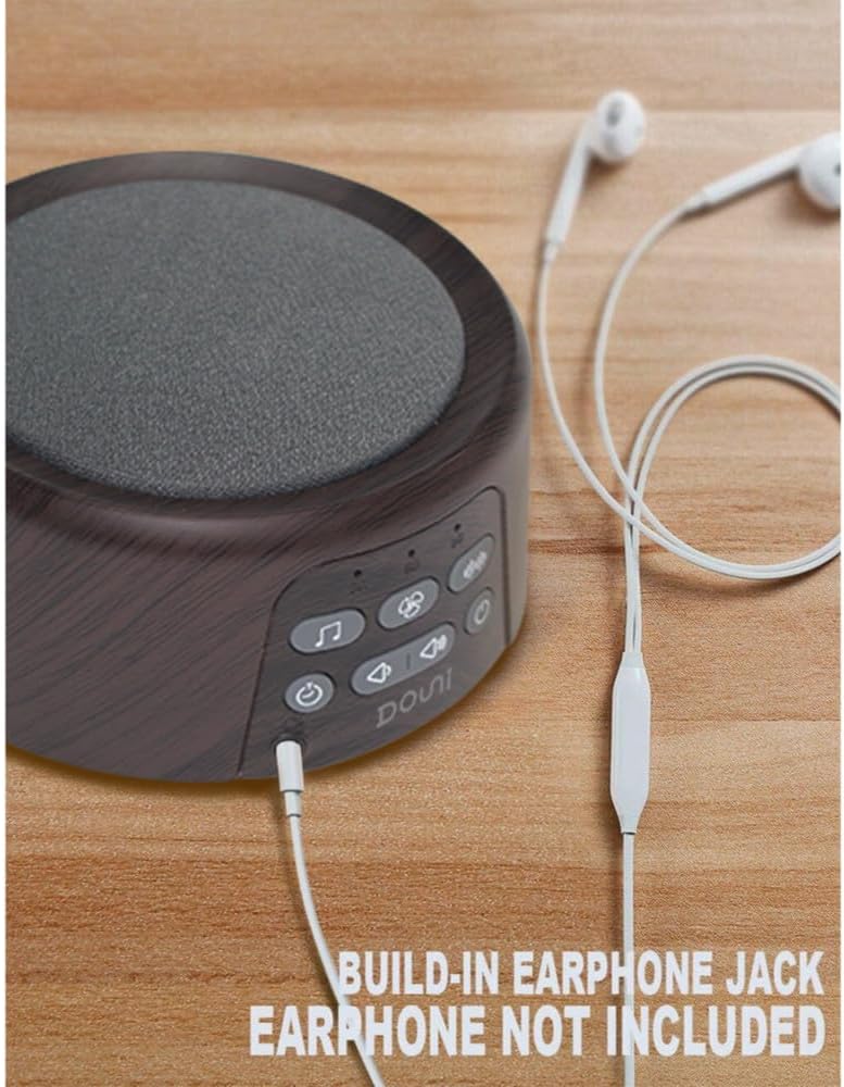 White Noise Machine | Soothing Sleep Sound Therapy with Timer & Memory Function - Brown Wood Grain