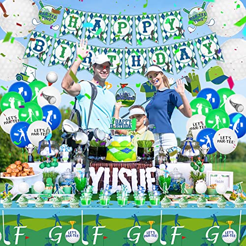 Golf Party Tablecloths - 2 Pack Disposable Rectangular Covers
