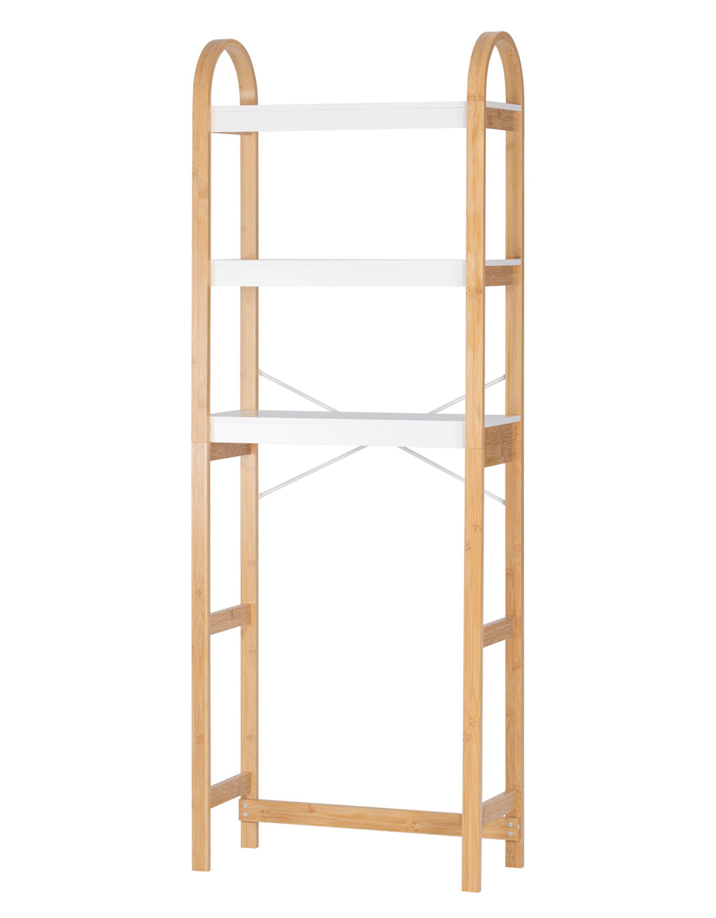 Spirich Over The Toilet Storage Shelf, 3-Tier Over Toilet Bathroom Organizer, Space-Saving Above Toilet Storage Shelf Rack with Bamboo Frame