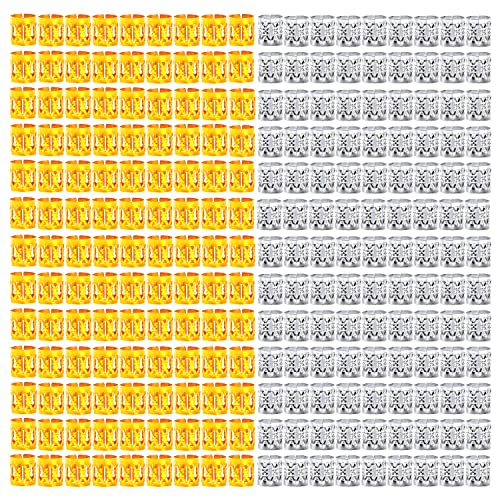 Leeven 400 Pieces Aluminum Hair Jewelry Metal Cuffs for Braids