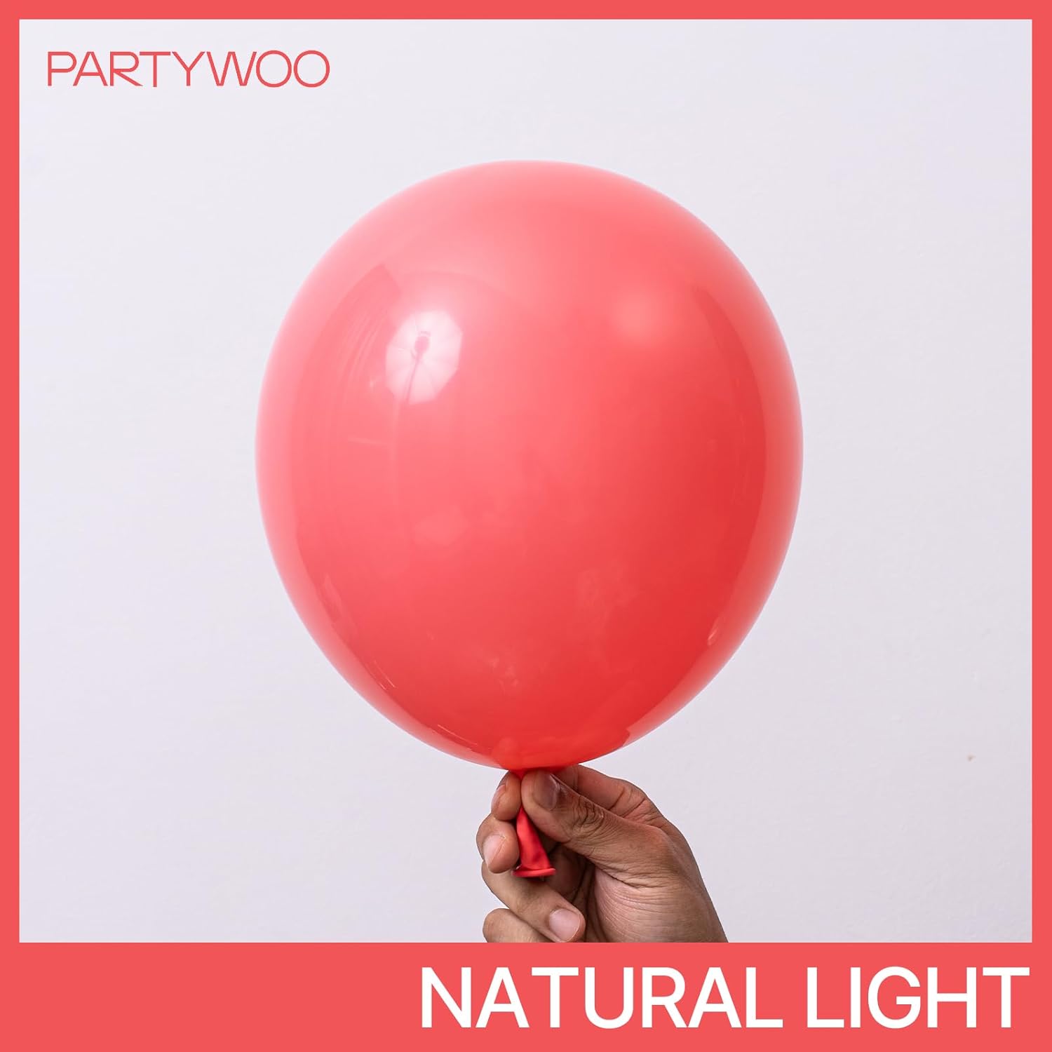 PartyWoo Coral Balloons - 50pcs 12 Inch Pastel Red & Pink Latex Helium Balloons for Celebrations