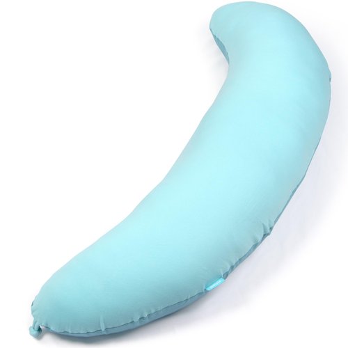 BYRIVER 39" Mint Green Blue C Shaped Body Pillow for Side Sleeping Adults Men Women, Anxiety Relief Hug Pillow, Small Pregnancy Pillow Legs Knees Support, Gifts for New Moms (L)