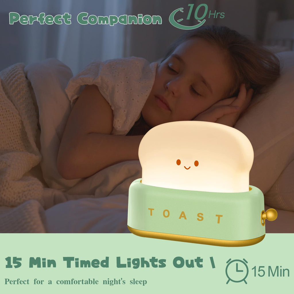 MeXYZ Cute Desk Decor Toaster Lamp, Kawaii Accessories Small LED Night Light for Kids Teen Girls, Room Decor Toast Lamp for Bedroom, Bedside, Living Room Aesthetic Stuff,Gift