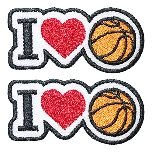 I Love Sports Embroidered Iron-On Patches - 2 PCS for Jeans & Bags
