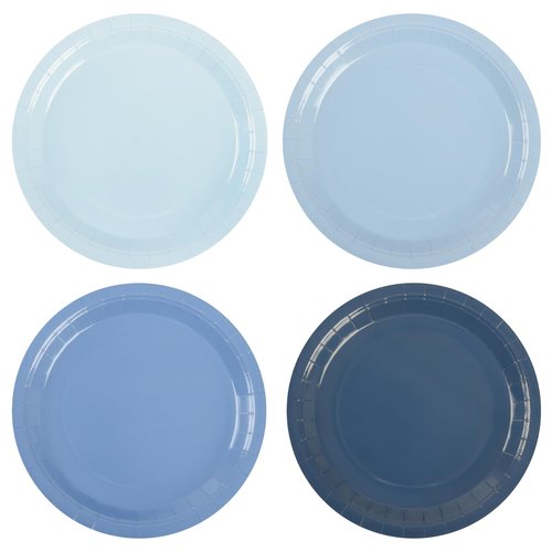 AimFun Dusty Blue Paper Plates Hanukkah Gradient Blue Party Plate 9 Inch Disposable Round Dinner Dessert Plates for Father’s Day Wedding Baby Bridal Shower Party Supplies Tableware Decor