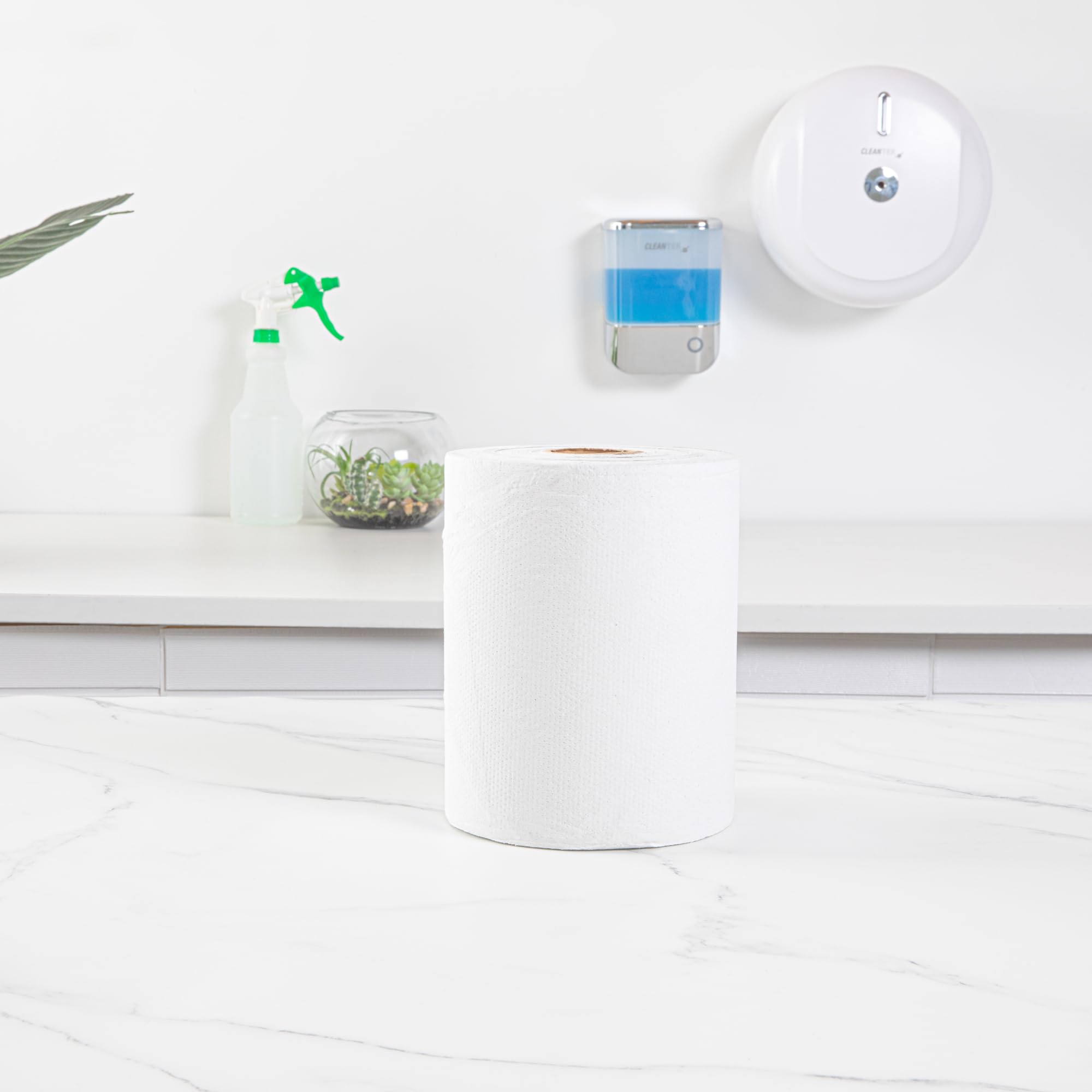 Restaurantware-Paper Towel Roll 600' x 1 Roll Long Paper Towel 8" Wide Hand Towel Roll 1 Ply Universal Dispenser 2" Core Hardwound High Absorbency Everyday Use For Commercial Washroom White