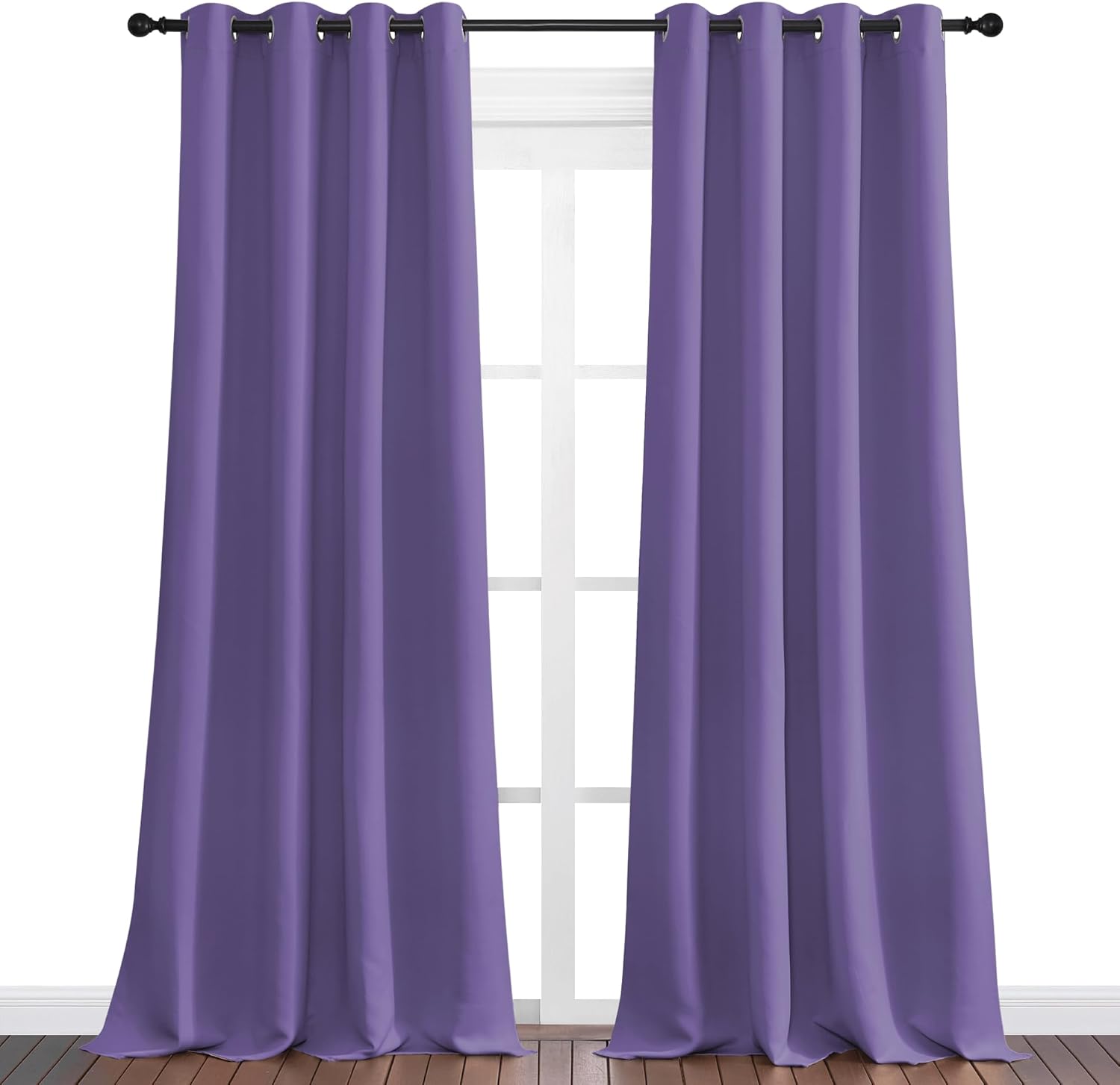 NICETOWN Blackout Curtains - Lilac Purple, 102" Long x 55" Wide, 2 Pieces | Sound Reducing, Heat & Cold Blocking Panels for Modern Decor