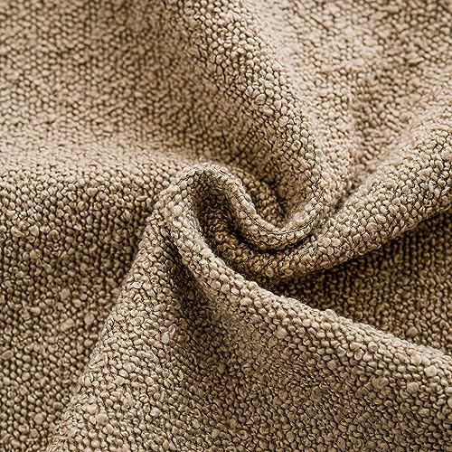 Foindtower Textured Boucle Lumbar Pillow Cover, 12x20 Inch Camel Accent Case