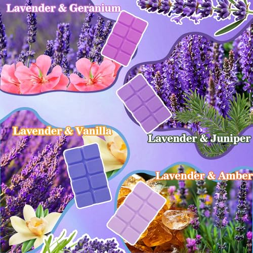 Lavender Scented Soy Wax Melts for Relaxation & Sleep, 4-Pack, 2.5 oz Each