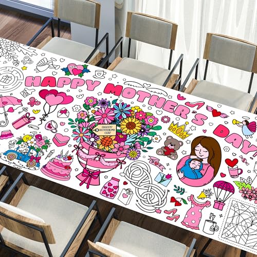 Extra-Large Mother's Day Coloring Poster & Tablecloth - 30x72 Inch