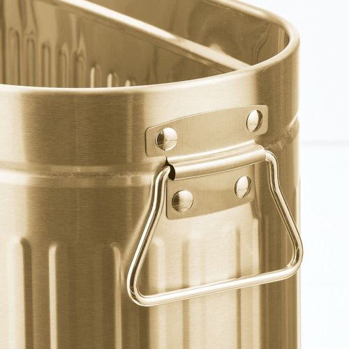 mDesign Large Steel Free Standing Toilet Paper Organizer, 6-Roll Tissue Storage Holder Container for Bathroom Floor, Fits Under Sink, Vanity, Shelf, In Cabinet, or Corner Oscar Collection - Soft Brass