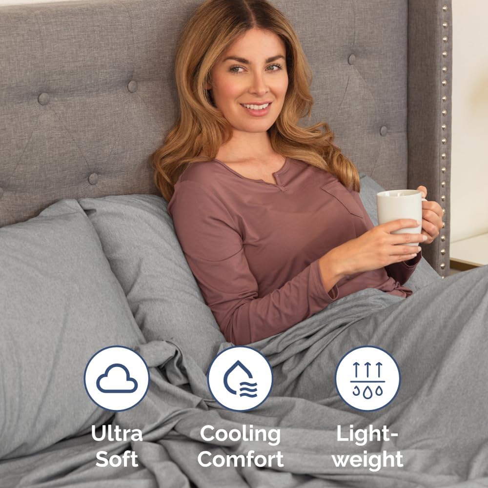 Skiennix Body Pillowcases Set of 4 | Soft & Breathable 20x54 Long Pillow Covers - Fade-Free & Machine Washable - Heathered Grey