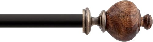 Deco Window Curtain Rod - Heavy Duty 1 Inch Metal Drapery Rod, Adjustable 44-120 Inch, Brown Matte Finish