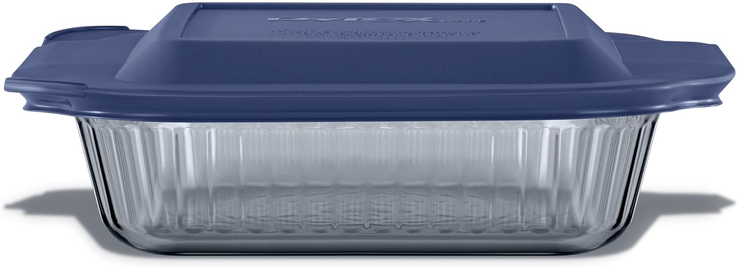 Pyrex Colors Tinted Glass Baking Dish - 8x8 Oblong Bakeware with BPA-Free Lid | Safe for Dishwasher, Freezer, Microwave & Oven