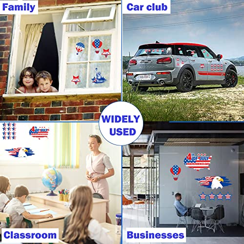 Patriotic Window Clings - 101PCS Reusable Independence Day Decor