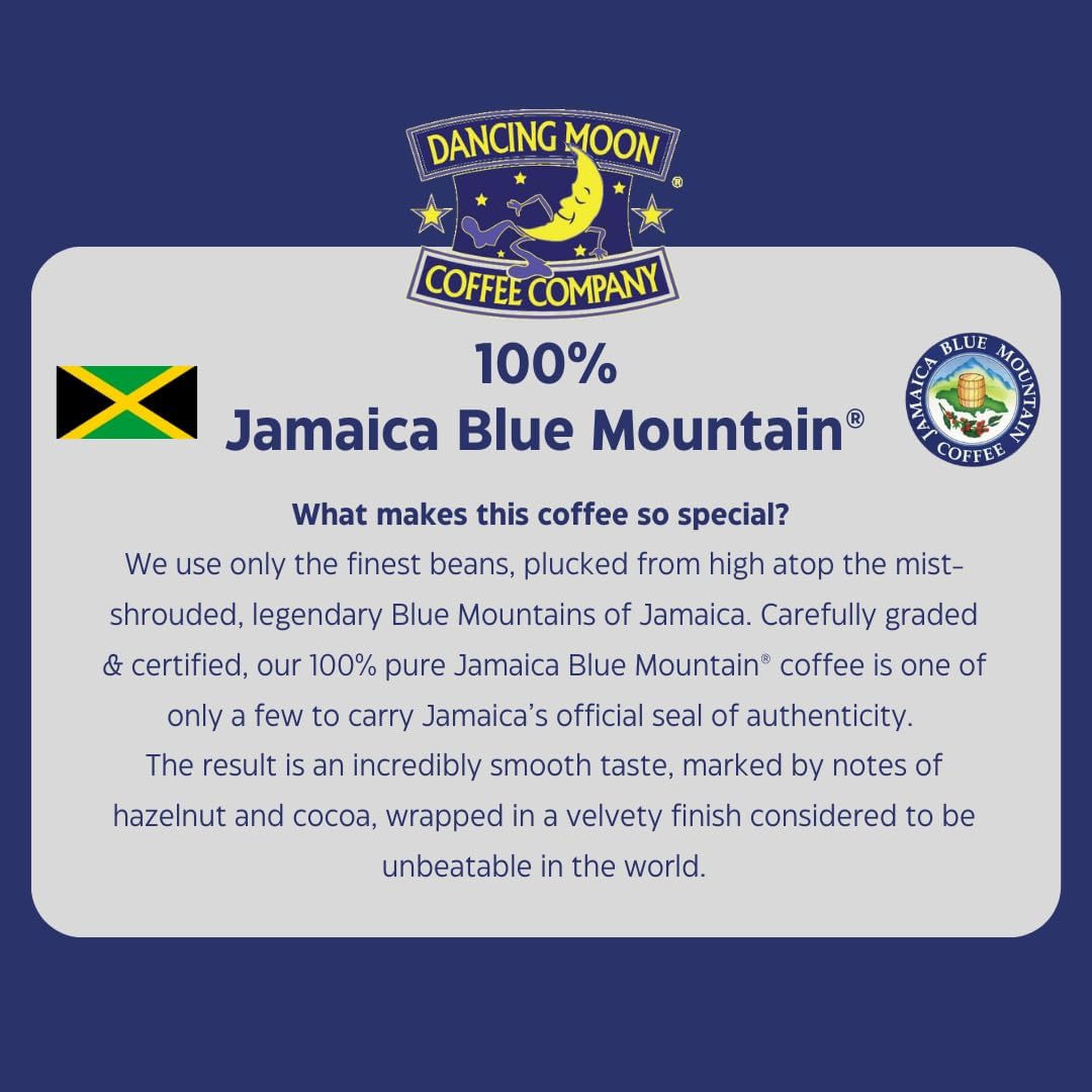 (2 Pack) Dancing Moon Coffee Co, 100% Pure Jamaica Blue Mountain® Ground Coffee - 8 oz Medium Roast