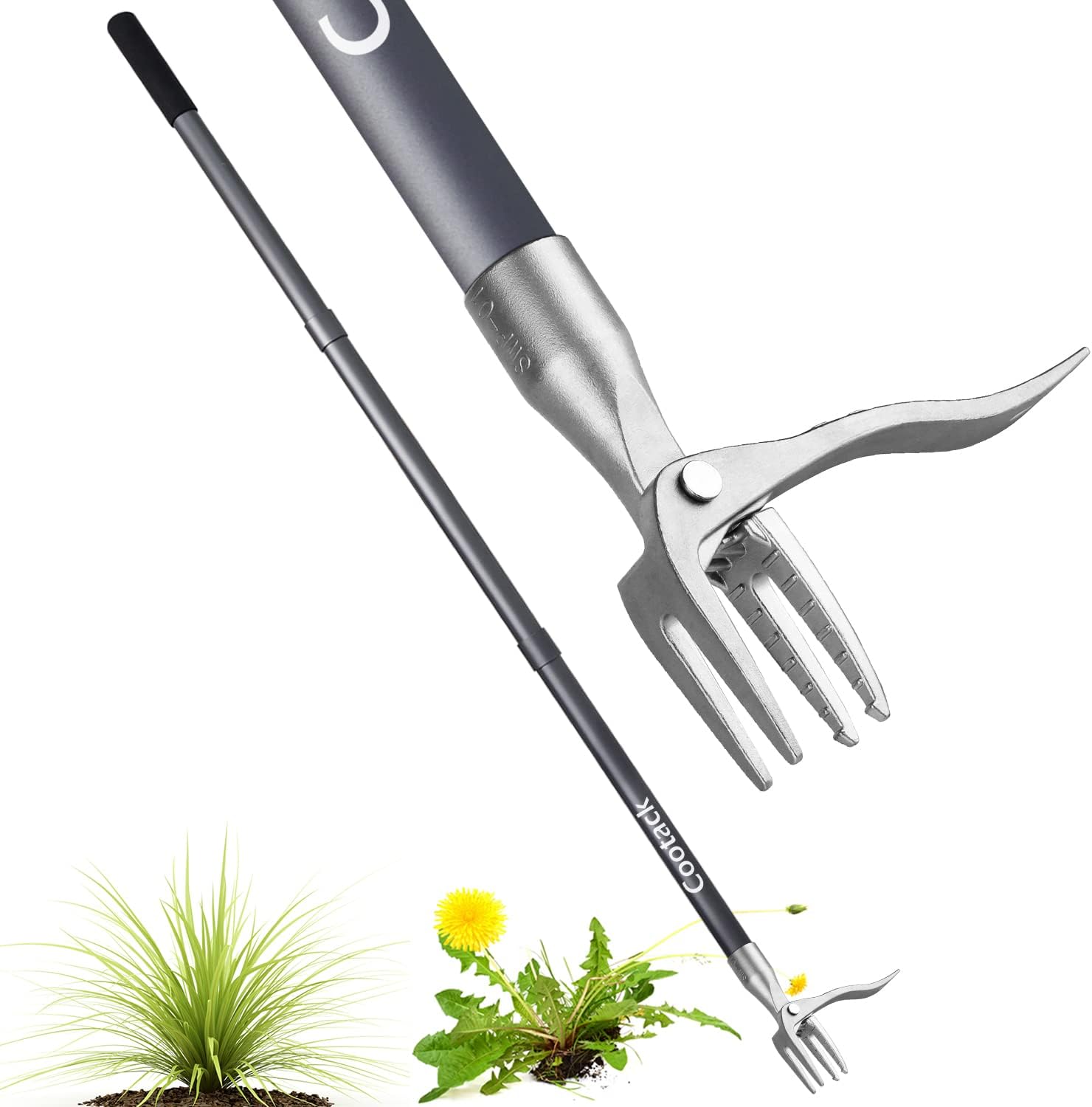 52'' Weed Puller - Skiennix Manual Weeding Tool with Stainless Steel Claw for Easy Garden Maintenance