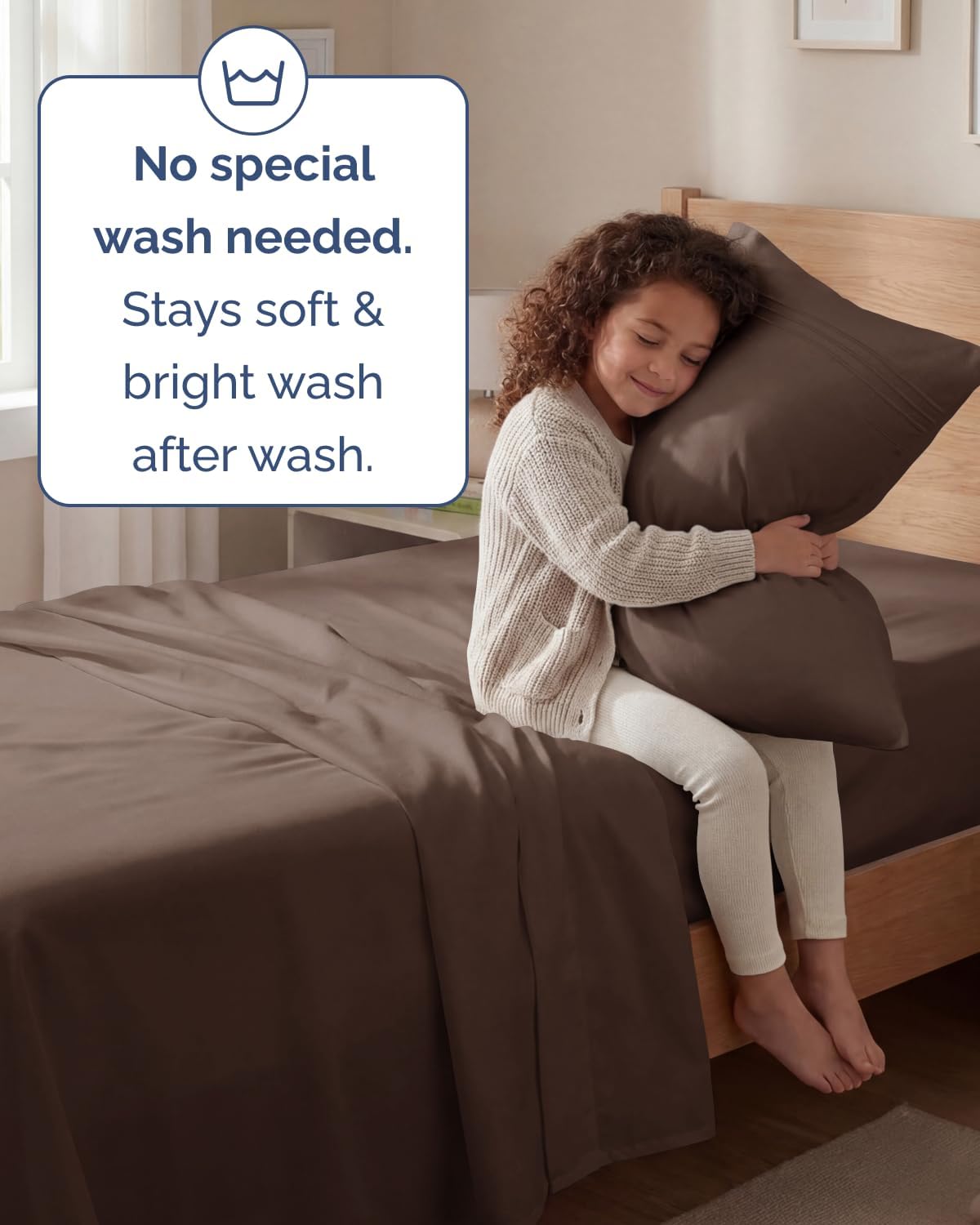 Comfy Twin Size 3-Piece Sheet Set by [Brand Name] - Breathable Cooling Bed Sheets | Ultra-Soft, Deep Pockets, Wrinkle-Free - Brown