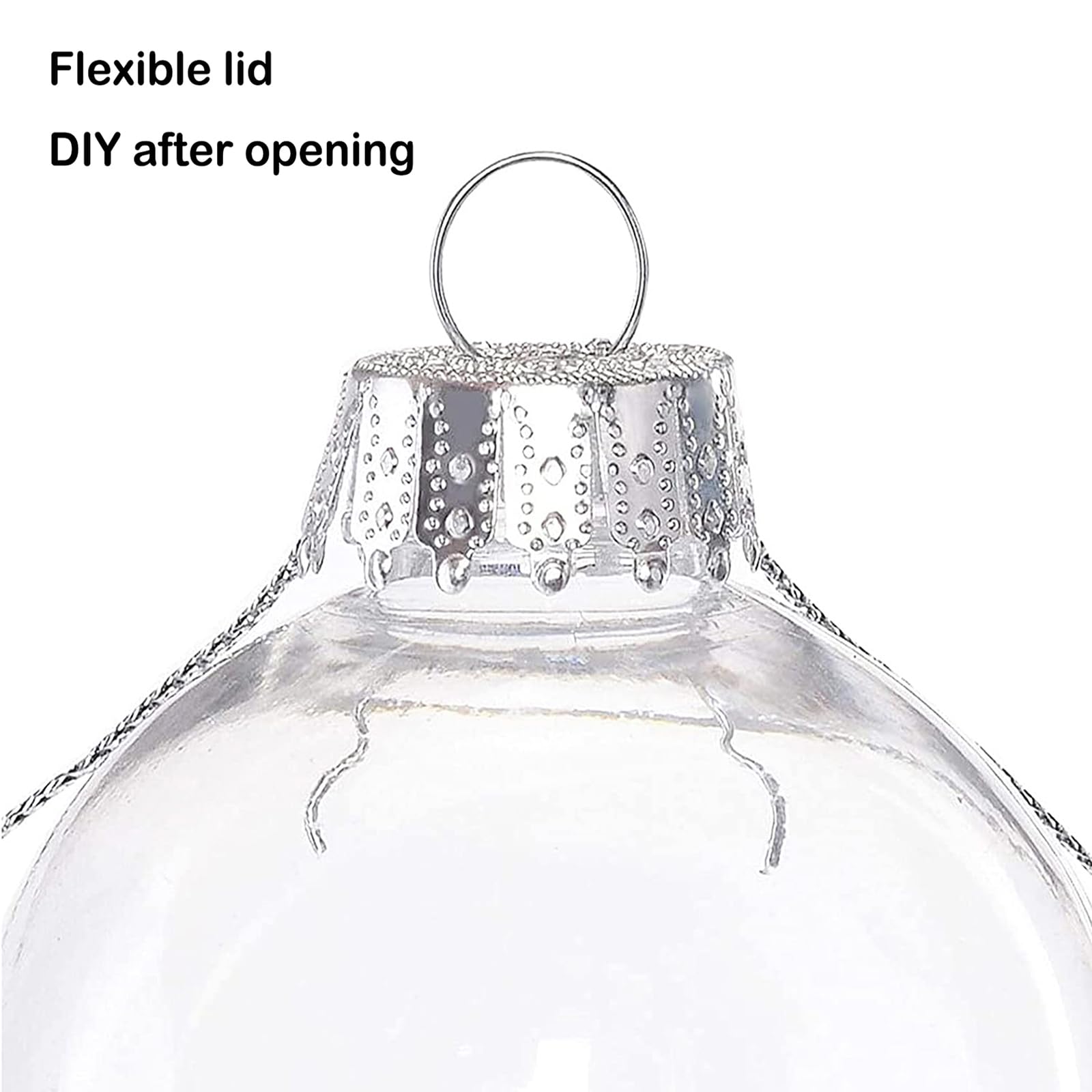 6 PCS DIY Christmas Clear Plastic Decorative Balls- 80mm/3.15inch Fillable Ornaments Clear Plastic Ball Decor for Crafts,Christmas Tree Decoration，Xmasdecorm,Halloween,Birthday,Wedding Decor