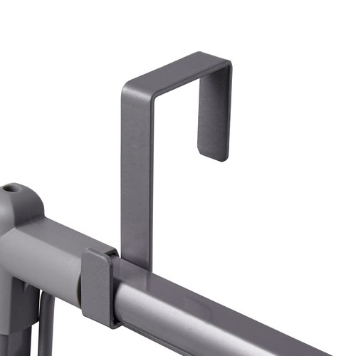 Household Essentials Metal Expandable Over the Door Drying Rack, Gray