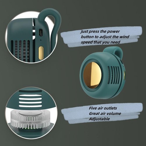 Portable Silent Mini Bladeless Fan Clip On, 2025 New Adjustable 3 Speeds Suspended Waist Fans for Shirt, Mini Fan With Clip, Suitable for Outdoor & Travel & Office, Travel Accessories (White)