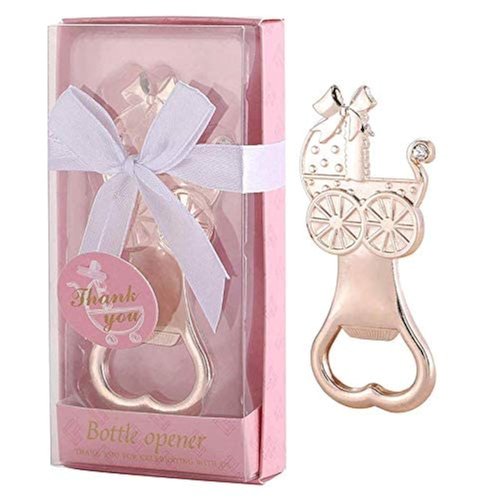30 Pcs Baby Shower Party Favors Return Gifts For Guests Baby Bottle Bottle Openers Decorations Boy Girl By PARTYGOGO (Baby Carriage Pink, 30)