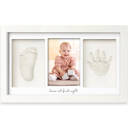 KeaBabies Baby Handprint Kit - Personalized Keepsake Frame for Newborns | Ideal Gift for New Moms (Alpine White)